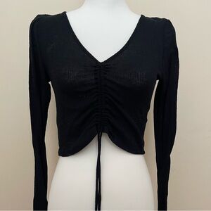 forever 21 black long sleeve shirt - cinch option in the front